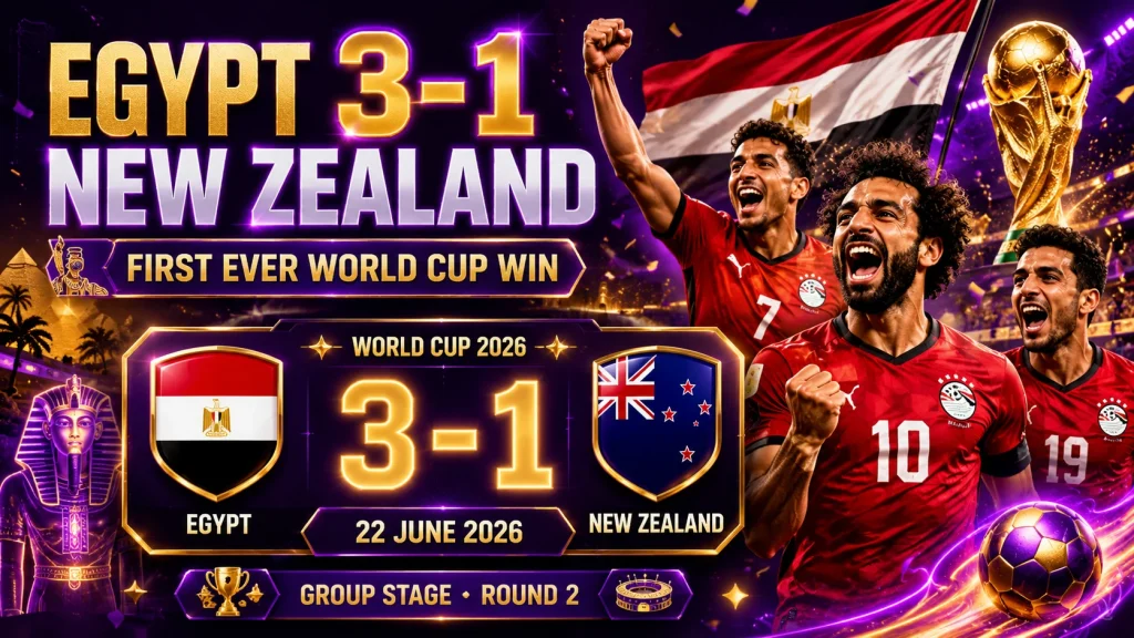 Egypt 3–1 New Zealand: Salah Fires Pharaohs to Historic WC Win
